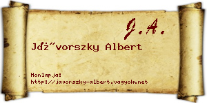 Jávorszky Albert névjegykártya