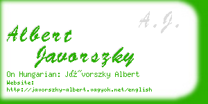 albert javorszky business card